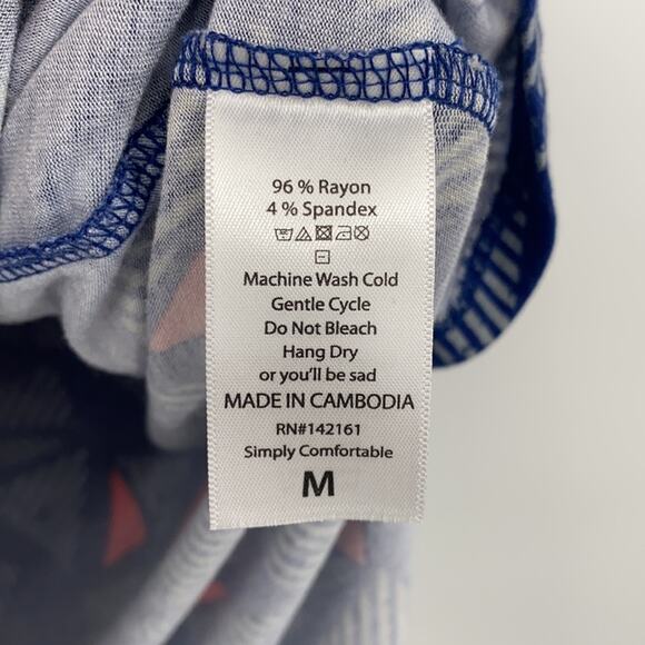 Lularoe Women's Blue & Orange Short Sleeve Top Size Medium - Picture 5 of 9